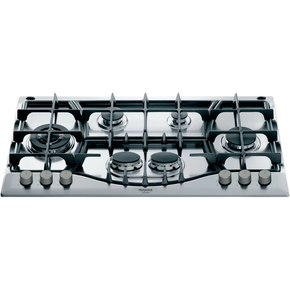 Ariston 90cm Built-in Gas Hob, PH 961TS/IX/A – 90cm, 6 Gas Burners, Auto Ignition - Stainless Steel Gas Cooker Cooktop