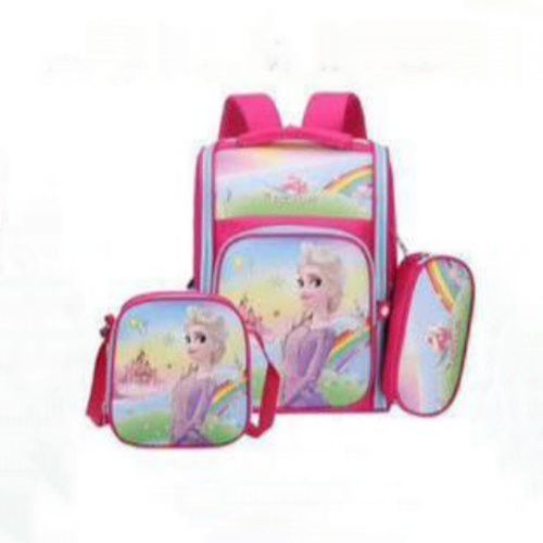 Happile Hard Shell Three Piece Schoolbag Backpack Consist of School Bag,Sling Bag and Pencil Pouch with Kids Favorite Character- Multicolor