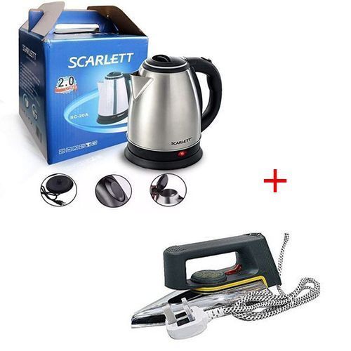 Bundle Of Electric Kettle And Sayona Flat Iron - Silver