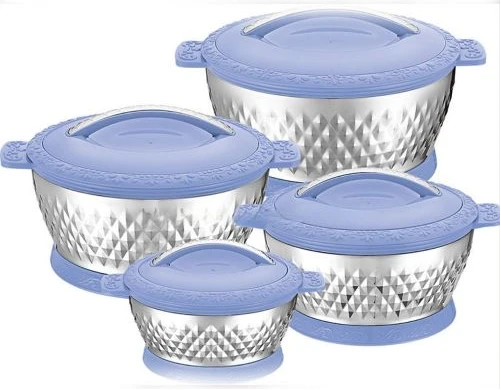 4 Pcs Insulated Hot Pot Dishes Food Warmer Casseroles -Multi-colour.