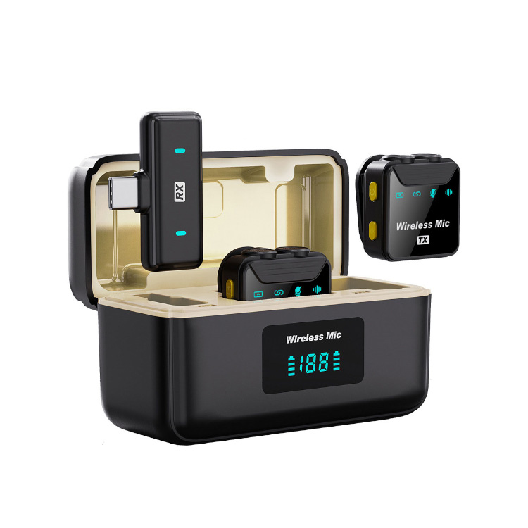 SX23 Noise Canceling Mini Wireless Lavalier Microphone Lapel Mic for Interview Video Podcast Vlog YouTube