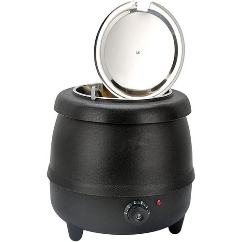 6.5L Commercial Soup Kettle Warmer Countertop Food Kettle Warmer with Hinged Lid and Detachable Stainless Steel Insert Pot Temperature Control Knob, for Mulled Wine, Chilli or Curry for Restaurant, Pa