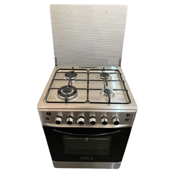 IQRA 60x60cm Cooker; 4 Gas with Gas Oven, Pulse Ignition, Rotisserie, Stainless Steel, IQ-FC6601SS