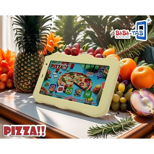 BEBE TAB Pizza Tablet 7 Inch HD 6GB RAM 256GB ROM WI-FI QUAD CODE Learning Android 13 5G Sim 3000MAH Front 2mp Back 5mp Tablet for Kids- Multicolor