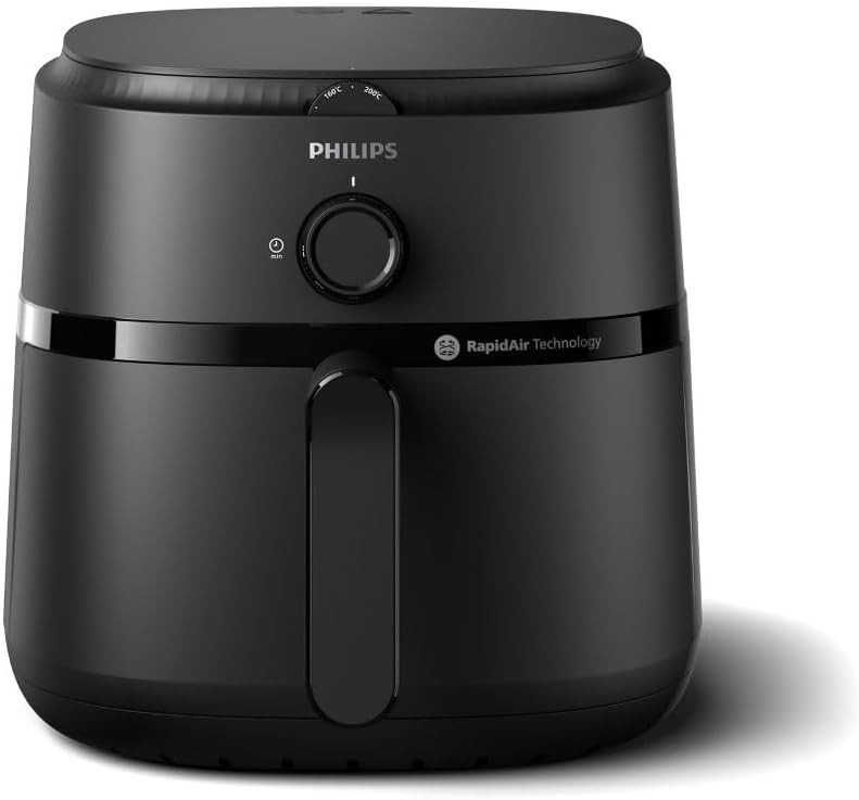 PHILIPS 6.2 Liter Air Fryer NA130/00, uses up to 90% less fat, 1700W, with Rapid Air Technology (Black), Extra Large