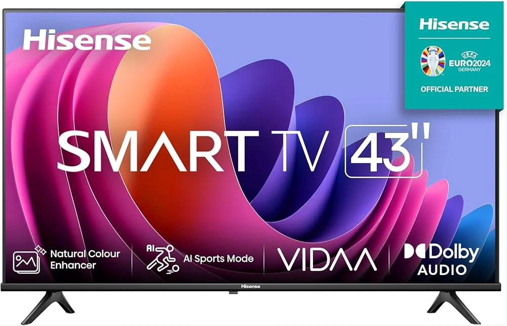 Hisense  43" Smart TV FHD 43A4N with DTS Virtual X, Game and Sports Mode, Voice Control, Share to TV and Alexa Compatible (3YRs WRTY)