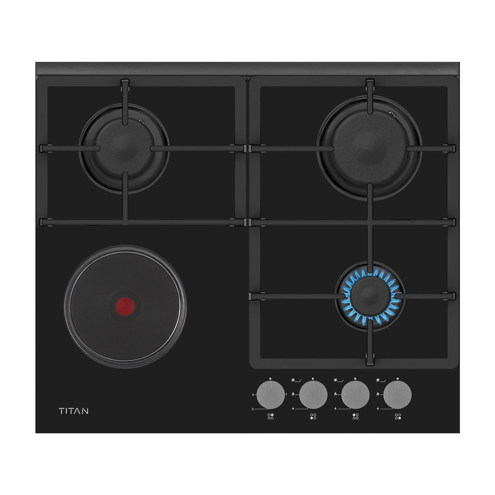 Titan 60cm Built-In Hob 3 Gas + 1 Electric Plate, TN-BIH6310BA
