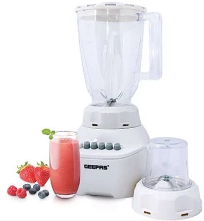 Geepas Blender - GSB5362 2 In 1 1.5L 400W Blender -White