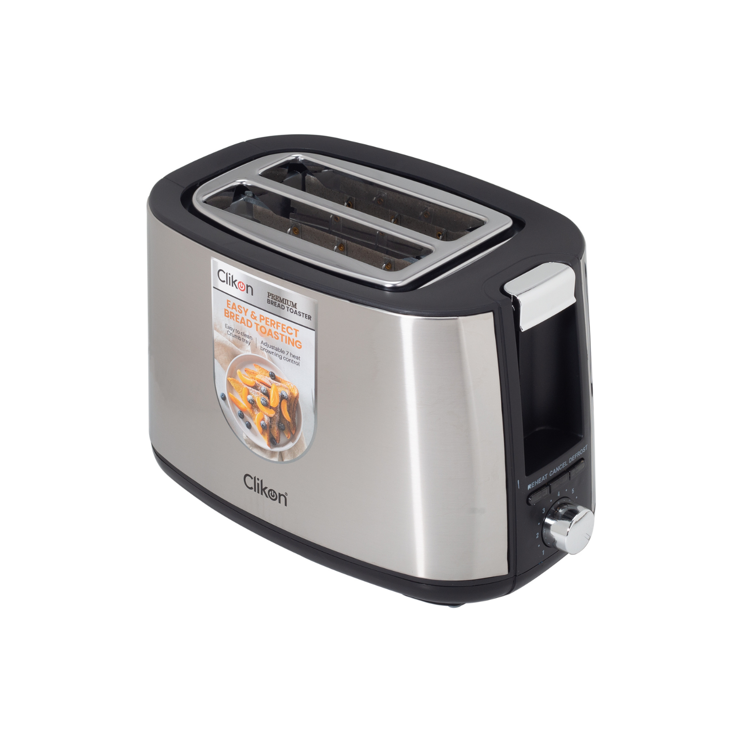 Clikon 2-Slice Cool Touch Toaster 750 W CK2458 Silver