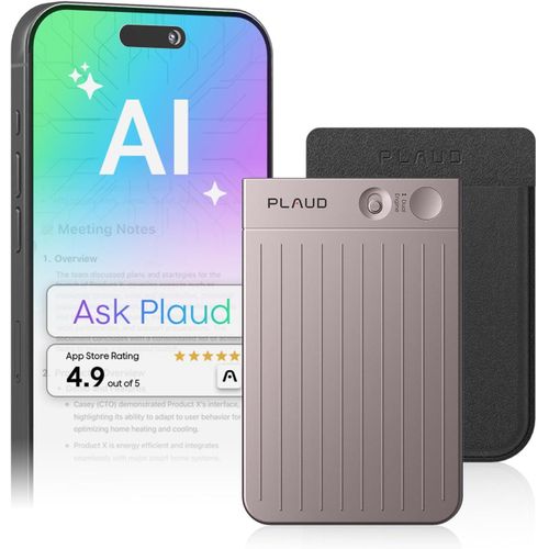 Plaud Note AI Voice Recorder Device With Case Cover App Control AI Transcribe & Summarize Support 112 Languages 64GB Digital Audio Recorder for Lectures Meetings Calls -hmz