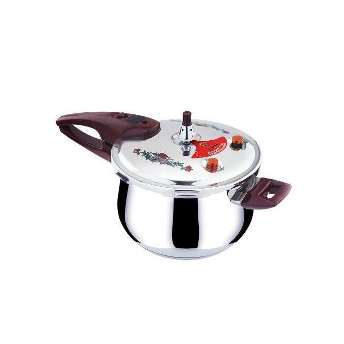 5.5 Litres Stainless Steel Pressure Cooker With Steamer Saucepan Pot- Silver