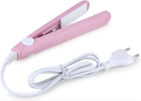 Mini Portable Hair Straightener Curling Iron, Pink