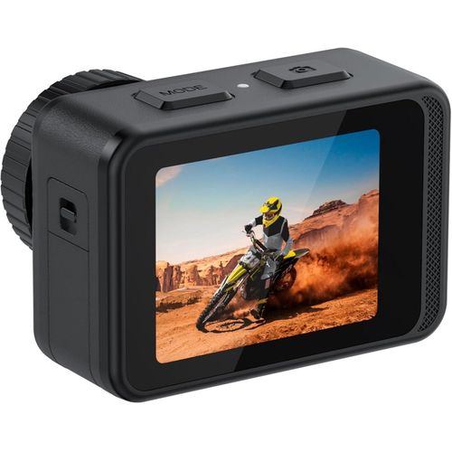 Porodo Lifestyle Fully Waterproof UHD 4K Action Camera 900mAh Dual Display 4K Ultra HD With Stabilisation, 4K@60fps Capture, 24MP Image Resolution, Full Body Waterproof, 150° Wide Angle - Black