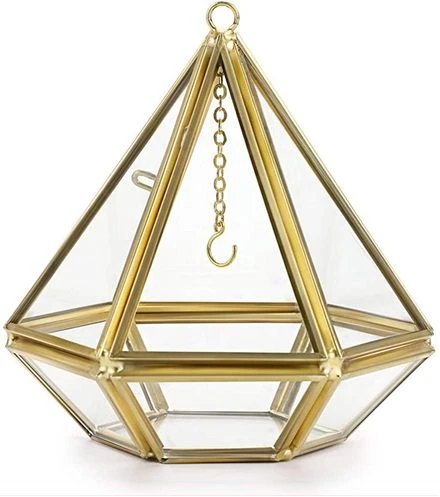 Acrylic Ring Display Holder Geometric Jewelry Box Wedding Gift Box Hanging Prism Stand Proposal Ring Display Case (Diamond Shape)