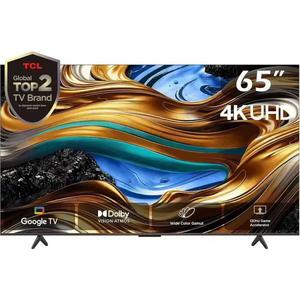 TCL 65 Inch UHD 4K HDR Google TV 65P755; 120Hz Refresh Rate, Smart Android LED TV, HDR10+, Motion Clarity, UniBody Design, Bluetooth, Youtube, Netflix, Prime Video, Google Play, Chromecast Built-In, W