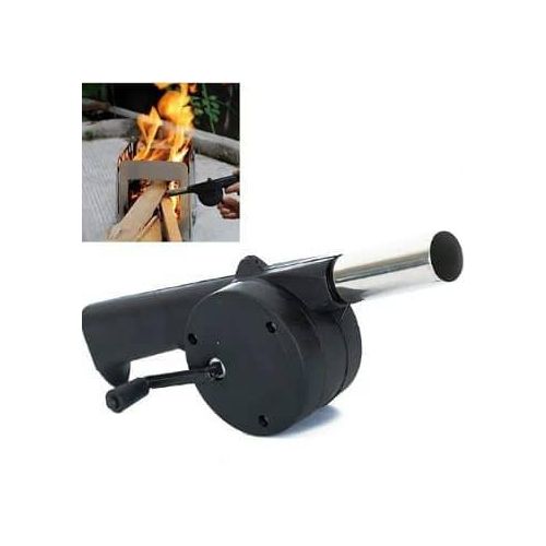 BBQ Hand Crank Air Blower Fast Fire Starter Portable Outdoor Camping Picnic Charcoal Grill Cooking Portable Hand Crank Powered Barbecue BBQ Fan Air Blower Fan For Charcoal Grill BBQ Campfire Fireplace