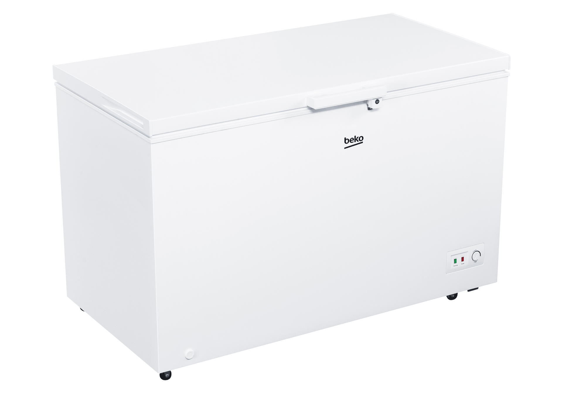 Beko 380L Chest Freezer, Single Door  w/ Sliding Glass, Light, Inside Condenser, Lock, BCF3380 UK KE - White