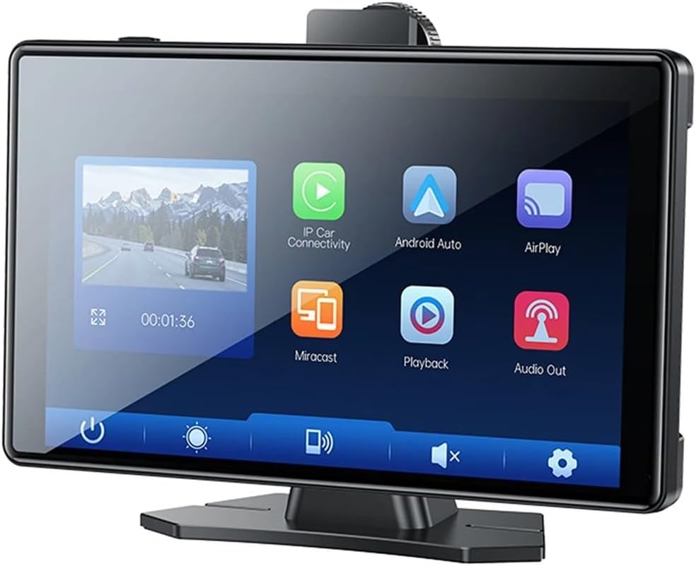 Yesido 9" (inches) Touch Screen Center Console CarPlay with Rear Camera, Portable Car Video Navigation with Driving Recorder, KM18 - Black