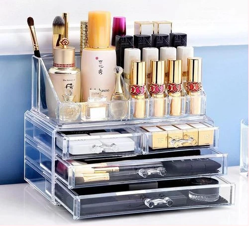 Acrylic Cosmetics Makeup Organizer Storage Box Drawers- Clear.