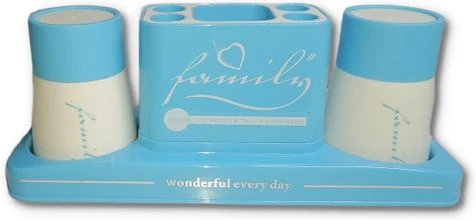 Multipurpose Toothbrush Holder Toothpaste Dispenser Stand - Blue