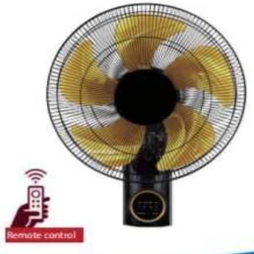 Digiwave DWWF4002 16 Inch Wall Fan With Remote 5 Blade Wing 3 Speed Control With Ultra Quiet Motor, Oscillating Function, 120 pcs Line Grill For Home, Office, Dorms, Gyms And Grow Tents