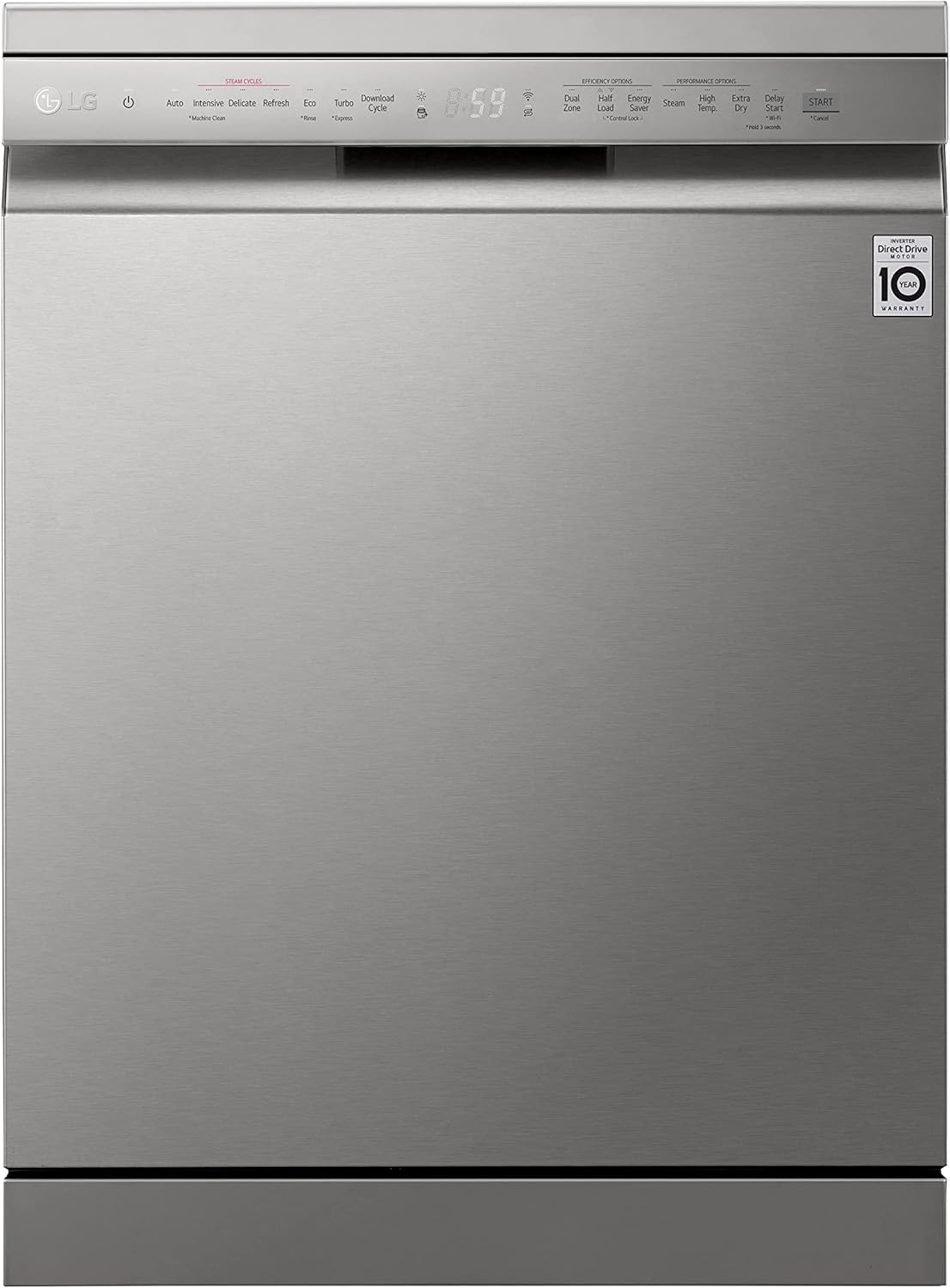LG 14 Place Settings Steam Dishwasher, QuadWash™, EasyRack™ Plus, Inverter Direct Drive - DFC532FP