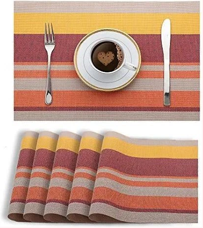 6 Pieces Of Placemats Table Mats-Orange