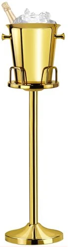 Wine Champagne Ice Bucket Stand Rack Without The Bucket-Gold.