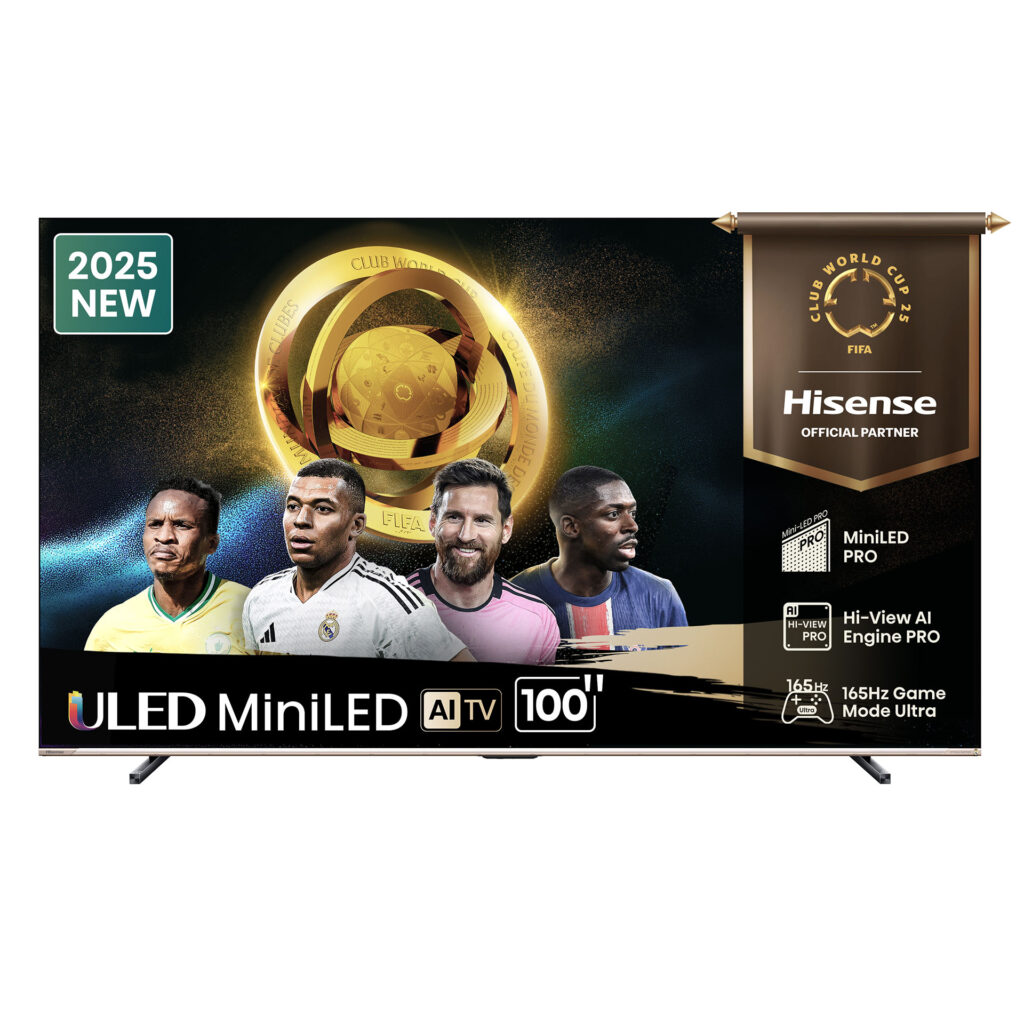 Hisense 100 Inch MiniLED QLED UHD 4K Smart TV, (2025 Model), U7 Series 100U7Q, 165Hz Refresh Rate VRR Game Mode Pro, AI Picture, AI Smooth Motion, Ultra Slim Design, VIDAA, Inbuilt Free To Air Recieve