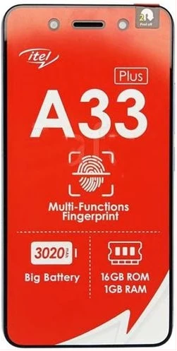 Itel A33 Plus - 5.0" 1GB RAM 16GB ROM 5MP 3020mAh - Black