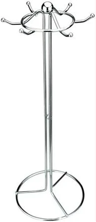 6 Hooks Kitchen Serving Spoon Holder Ladle Stand Tool Storage Organizer, Silver.