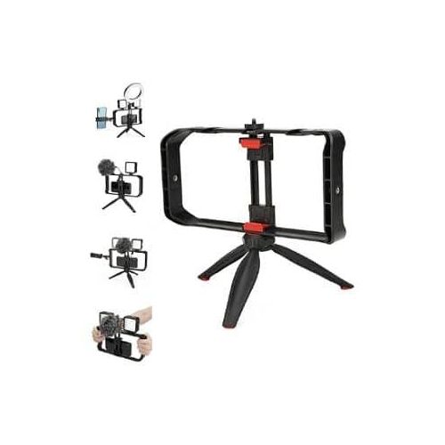 Jmary Handheld Vlogging Video Rig Kit Filmmaking Cage ABS Stabilizer Grip Tripod Mount Smartphone Video Rig Kit Mobile Phone Holders MT-33 Anti Slip Holding, Multifunctional Expansion, For Photography