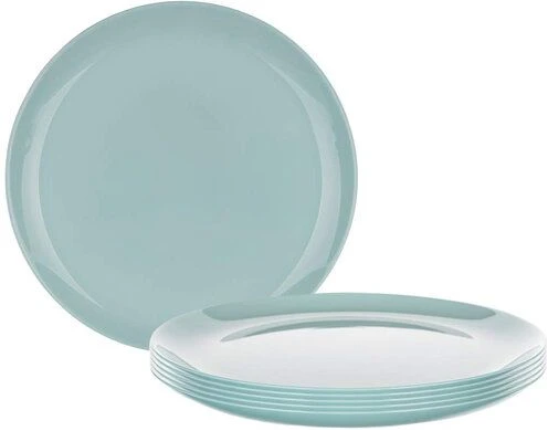 Luminarc 6 Pieces Of Luminarc Round Plain Design Dinner Plates - Green.