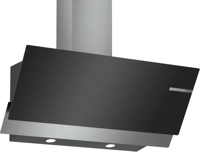 Bosch Series 4 Wall-mounted Cooker Hood 90 cm Clear Glass DWK96AJ60M Black Printed