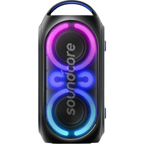 Soundcore Anker Rave Party 2 Portable Speaker 120W Stereo Sound PartyCast 2.0 Light Show IPX4 Water-Resistant 16H Playtime Mic Input Custom EQ & Bass Up for Party Tailgating, Backyard Pool