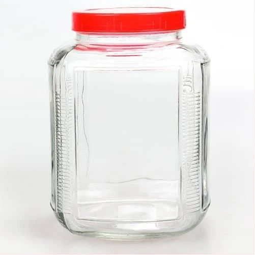 Bon Appetit 4.5L Square Glass Cereal Cookies Storage Jar Container Bottle Tin- Clear