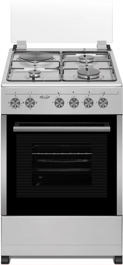 Venus Cooker VC5531 3 Gas Burners, 1 Electric Plate 50x50cm; Auto Ignition, Grill, Electric Oven - Silver