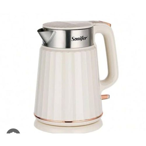 Sonifer Electric Kettle 1.3L Integrated Seamless Inner Tank 360° Rotating Cordless Power Base Concealed Stainless Steel Heating Element .Boil-Dry Protection Power Indication Light Auto Shut-Off When B