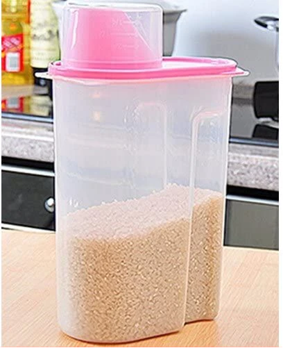 2.5 Litre Food Plastic Storage Grains Cereal Container, Pink