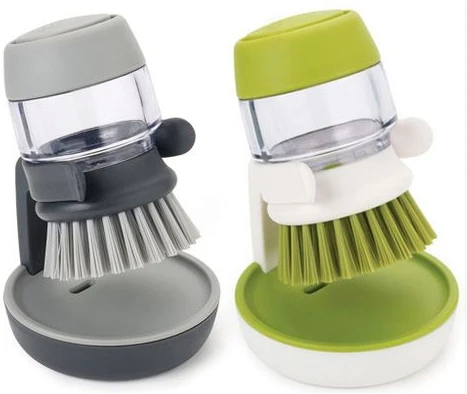 1 Piece of Soap Dispensing Palm Storage Stand Dishwasher Brush, Multi-Colour
