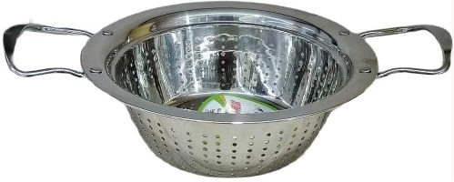 24 cm Stainless Steel Rice, Vegetable Washing Strainer Colander - Silver