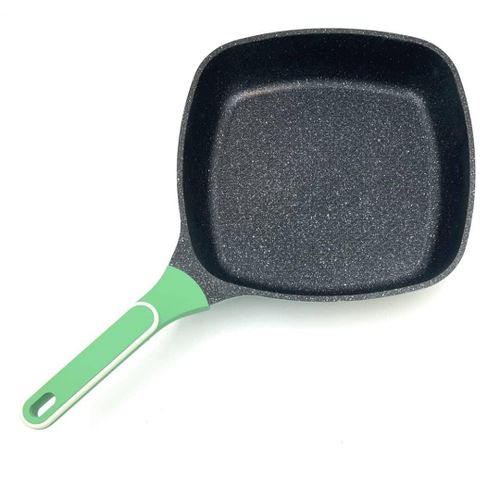 30CM Nonstick Marble Coated Frying Saute Pan Granite Skillet Stay Cool Bakelite Handle Healthy Cookware Chef Frying Pan Omelette Egg Pan Thickness PFOA Free Suitable for All Cookers Hobs (Square Pan)