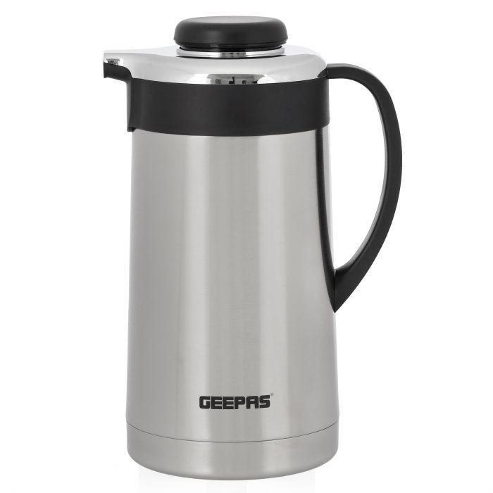Geepas 1.3L Stainless Steel Vacuum Flask, Double Walled Airpot,GVF27016
