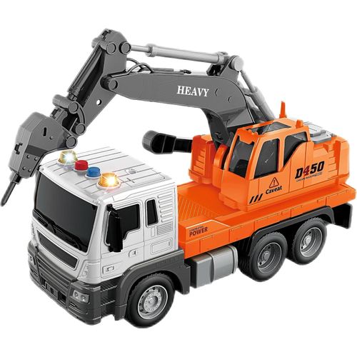 Drilling Machine Truck 1:16 Scale, Engineering Vehicle Bulldozer Digger Excavator Toy, Construction Vehicle for Kids Age 3+ Remote Control Car For Kids,Excavator Robot With One-Button DeformationProdu