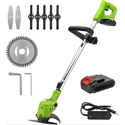 3-in-1 Electric Lawn Mower Cordless 600W 3.0Ah Battery 24V Lithium-ion Grass Trimmer Brush Cutter Tool For Weed-Wacking Color : With 2 Batteries, Plug Type : US -Multicolor
