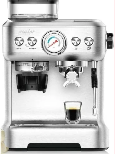 Maier Pump Steam Coffee, Espresso and Cappuccino Maker Machine-Silver