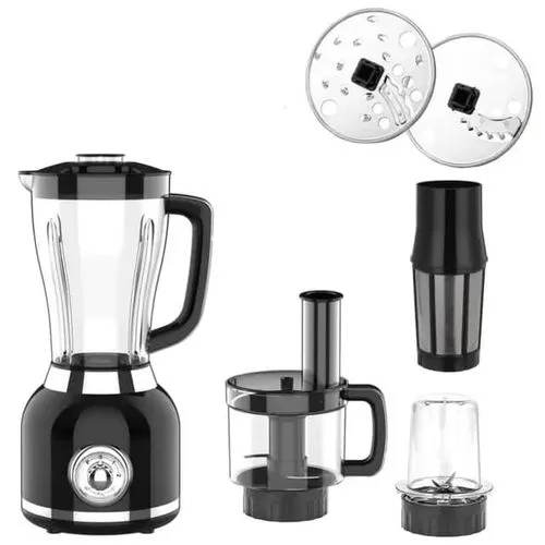 6 in 1 Multifunctional Electric Table Super Blender With 1.5L PC Unbroken Jar And Fruit And Vegetables Chopper, Meat Grinder, Food Processor, Salad Shredder Mixer Countertop Smoothie Crusher -Multicol