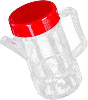 450ml Acrylic Oil Dispenser Honey Pot Vinegar Sauce Bottle For Barbecue- Red.