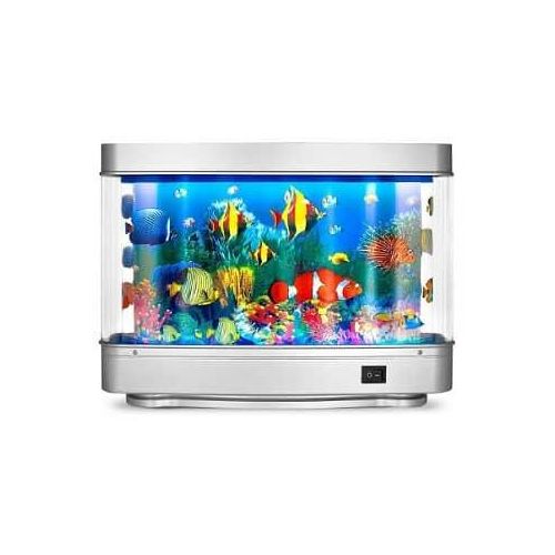 Living Room Decoration Desktop Office Frutiger Aero Room Decor, Artificial Landscape Seabed World Fish Tank With Moving Fish, Mini Night Light, Artificial Tropical Fish Decorative Sensory Aquarium Vir