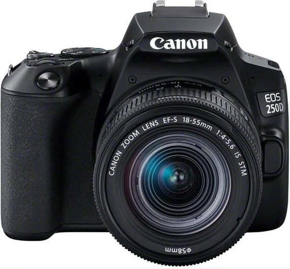 Canon EOS 250D / Rebel SL3 APS-C CMOS Sensor 24MP DSLR Camera with EF-S 18-55mm f/4-5.6 IS STM Lens (Black)